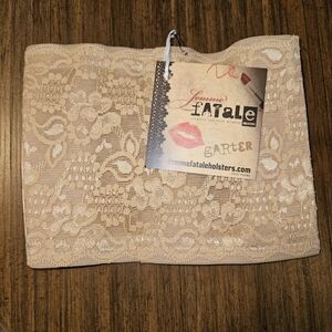 Femme Fatale Holster Garter, Tan, Sz M 18-19